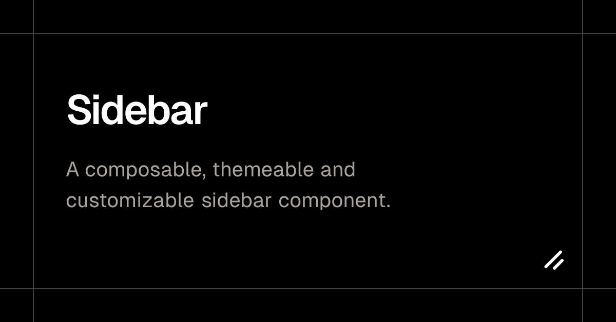 Sidebar - shadcn/ui
